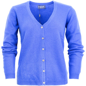 LADIES FULL BUTTON CARDY WITH DROPPED V NECK