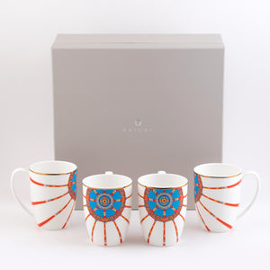 "Toonot" Porcelain Set of 4 Mugs