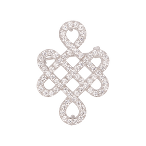 925 Sterling Silver Zircon White or Pink Gold Plated Brooch Pendant for Women