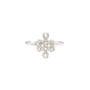 Sterling Silver Zircon White Gold Plated Ring for Women and Girls