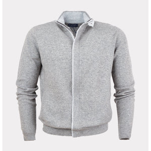 MENS FULL ZIP CARDIGAN WITH CONTRAST TIPPING