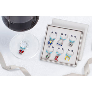 Unique Classic Wine Glass Rings Set